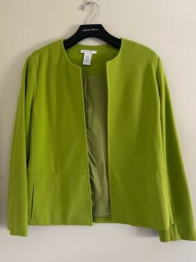 Joan Vass Women’s Spring Green Open-Front Jacket Size: S MSRP: $125